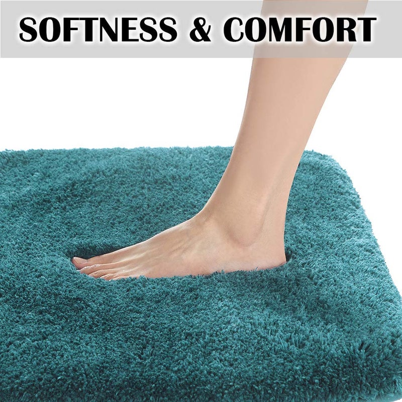 Suchtale Large Bathroom Rug Extra Soft and Absorbent Shaggy Bath Mat Machine Washable Microfiber Bathroom Non Slip Mat for Bath Floor Mats - Rubber Back (24 x 60 Teal) - Image 4